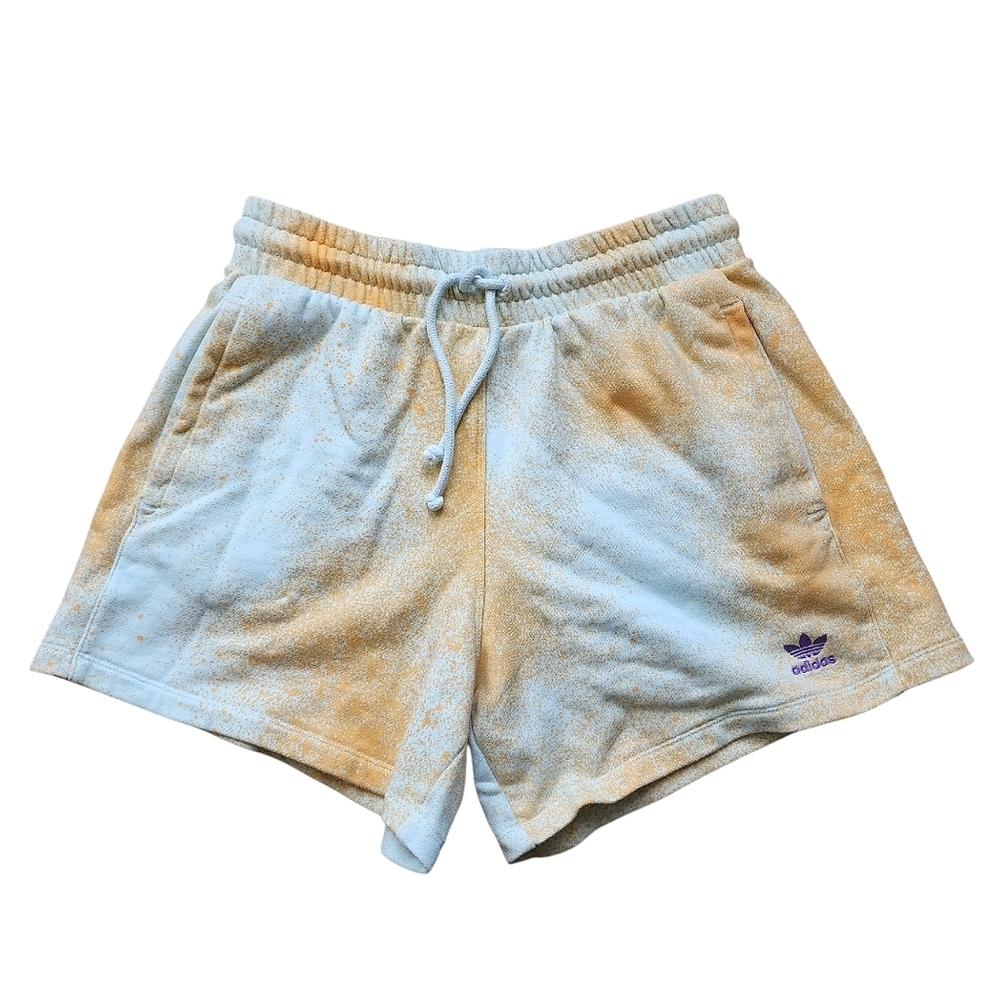 Adidas Tie-Dye Cozy Shorts Blue and Orange Sz M Loose Relaxed Fit
